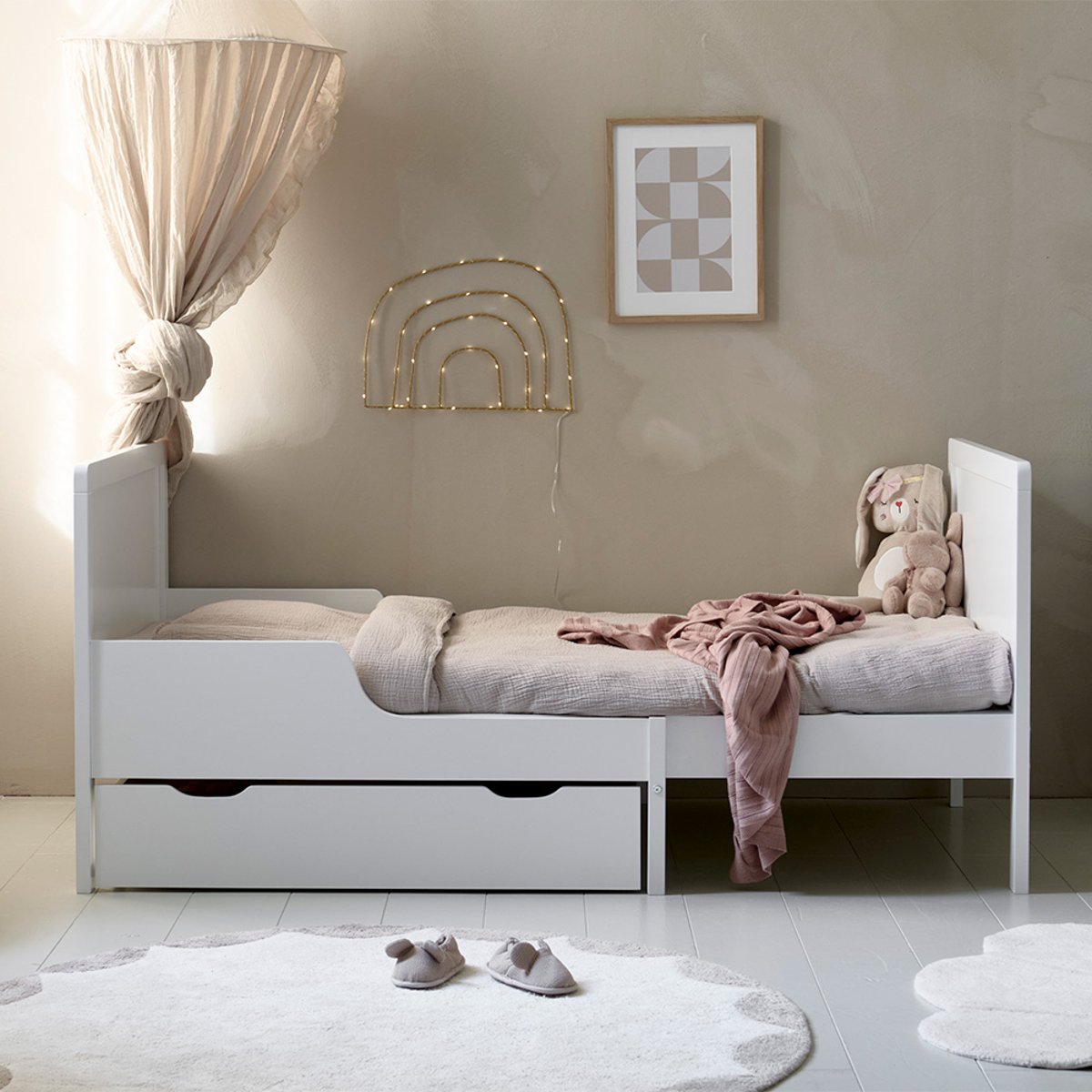 Lit extensible enfant BRUME blanc, PETITE AMELIE
