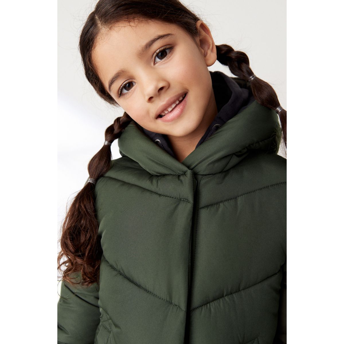 Veste matelassée imperméable à motif chevron vert kaki, NEXT