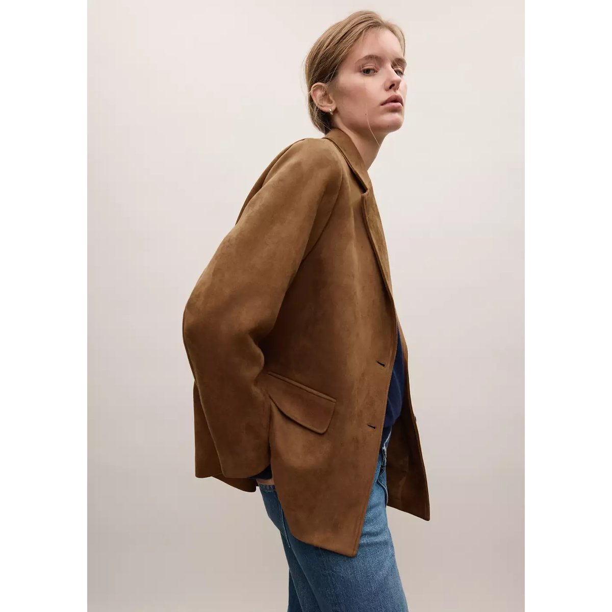 Blazer effet daim tabac, MANGO TEEN