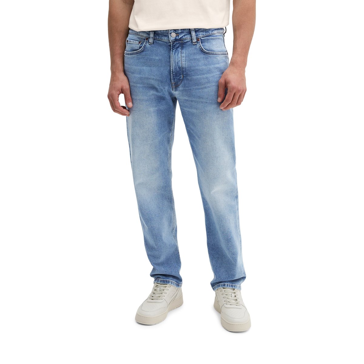 Jeans modèle Kalmo droit en coton bio mélangé bleu clair, MARC O'POLO