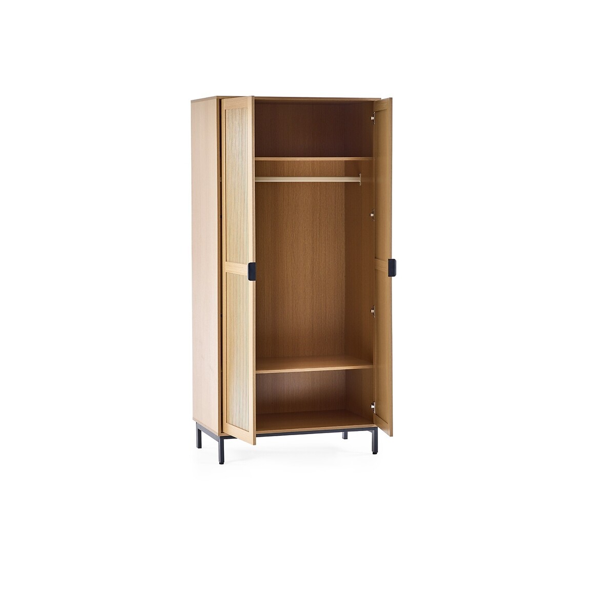 Gia Slatted Oak 2 Door Wardrobe oak, SO'HOME