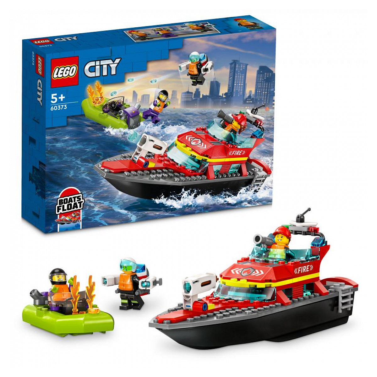 LEGO City - Bateau de Sauvetage des Pompiers (60373) pour Aventures Épiques multicolore, LEGO