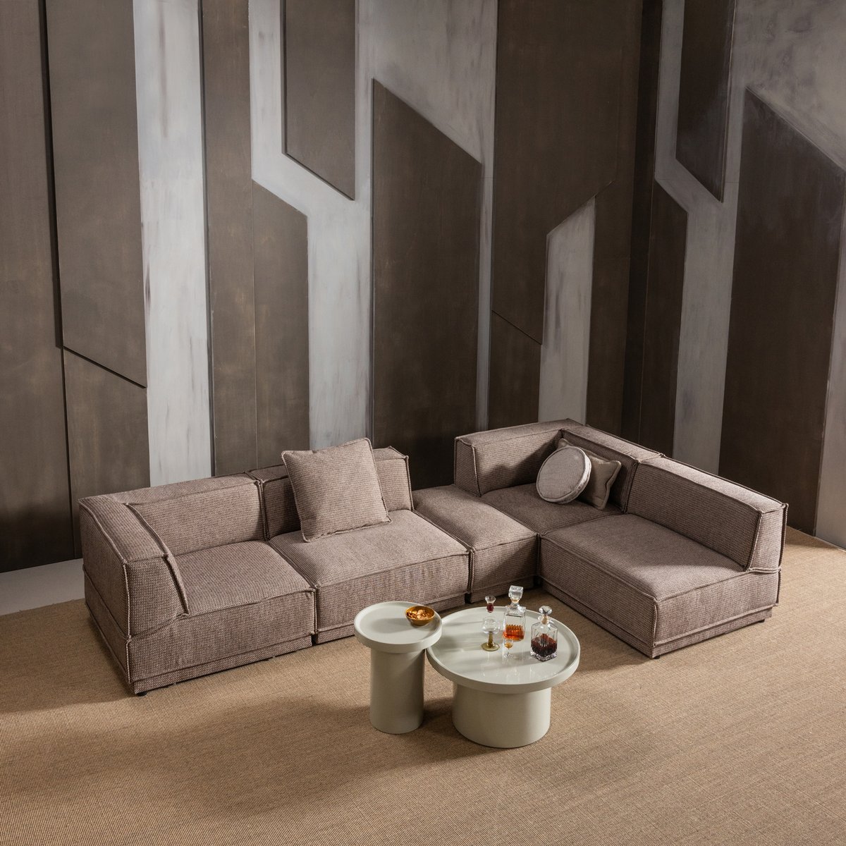 Table d'appoint en mdf VELUNA sable, WOOOD