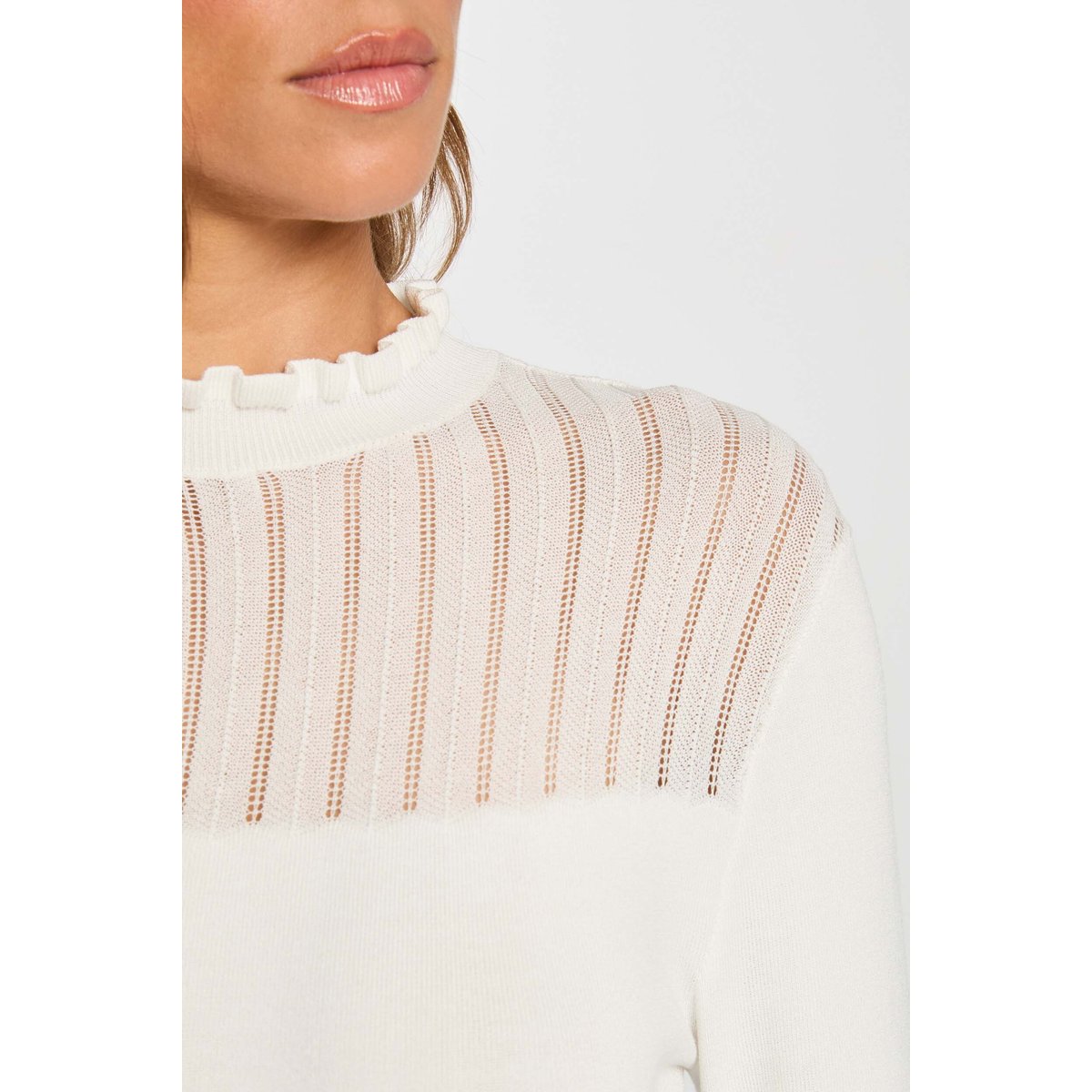 Pull col montant blanc, MORGAN