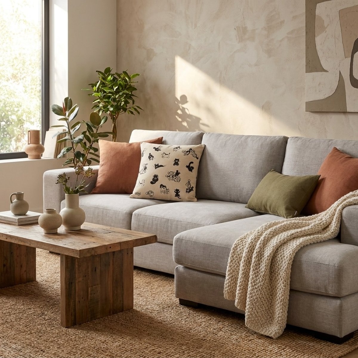 Coussin Aurore Paisible ecru, EDEN