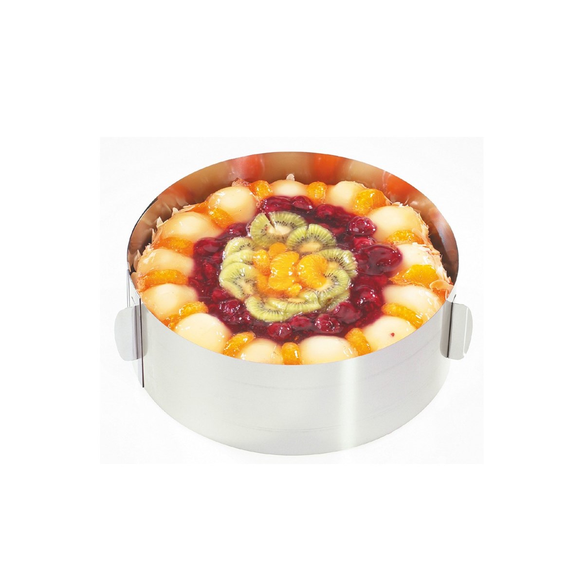Cercle à gâteau - 10 cm avec poignées extensible TONDO argent, GEFU