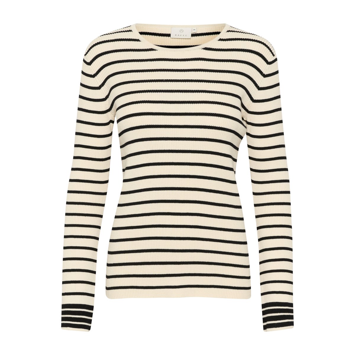 Knitted pullover blanc turtledove/noir rayé, KAFFE
