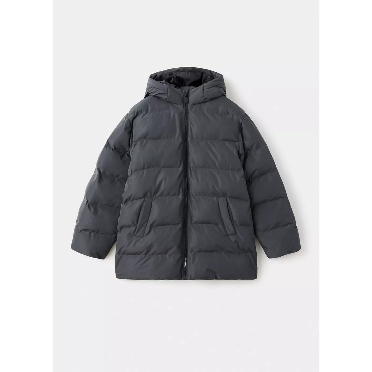 Anorak matelassé léger gris anthracite, MANGO KIDS
