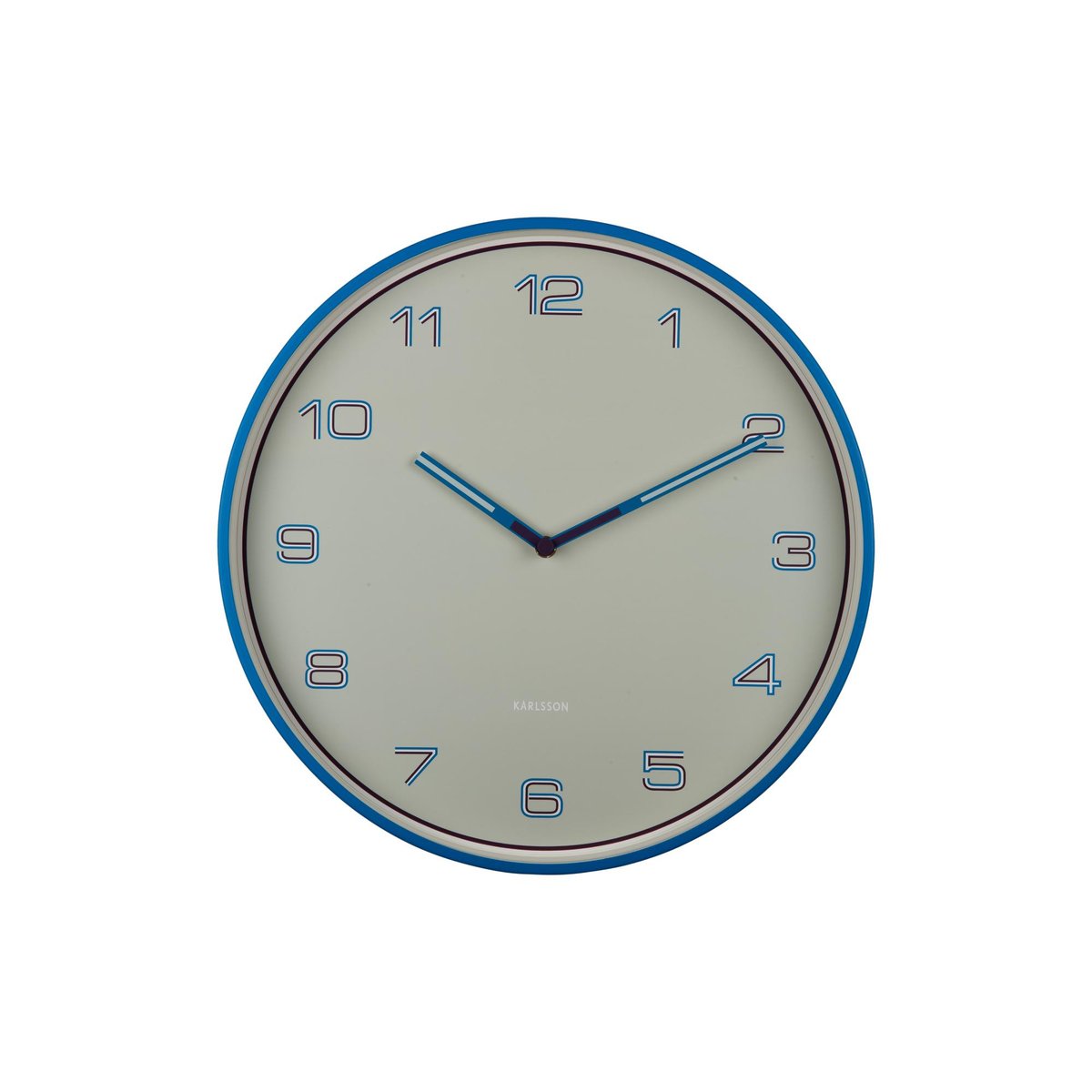 Horloge Murale Le fer LINED NUMBERS bleu vif, KARLSSON