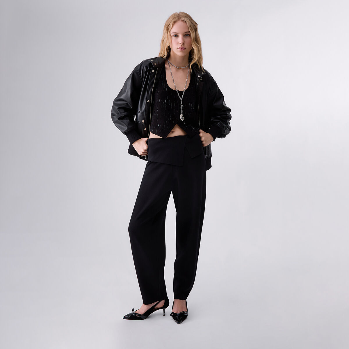 Gilet avec strass noir, LIU JO