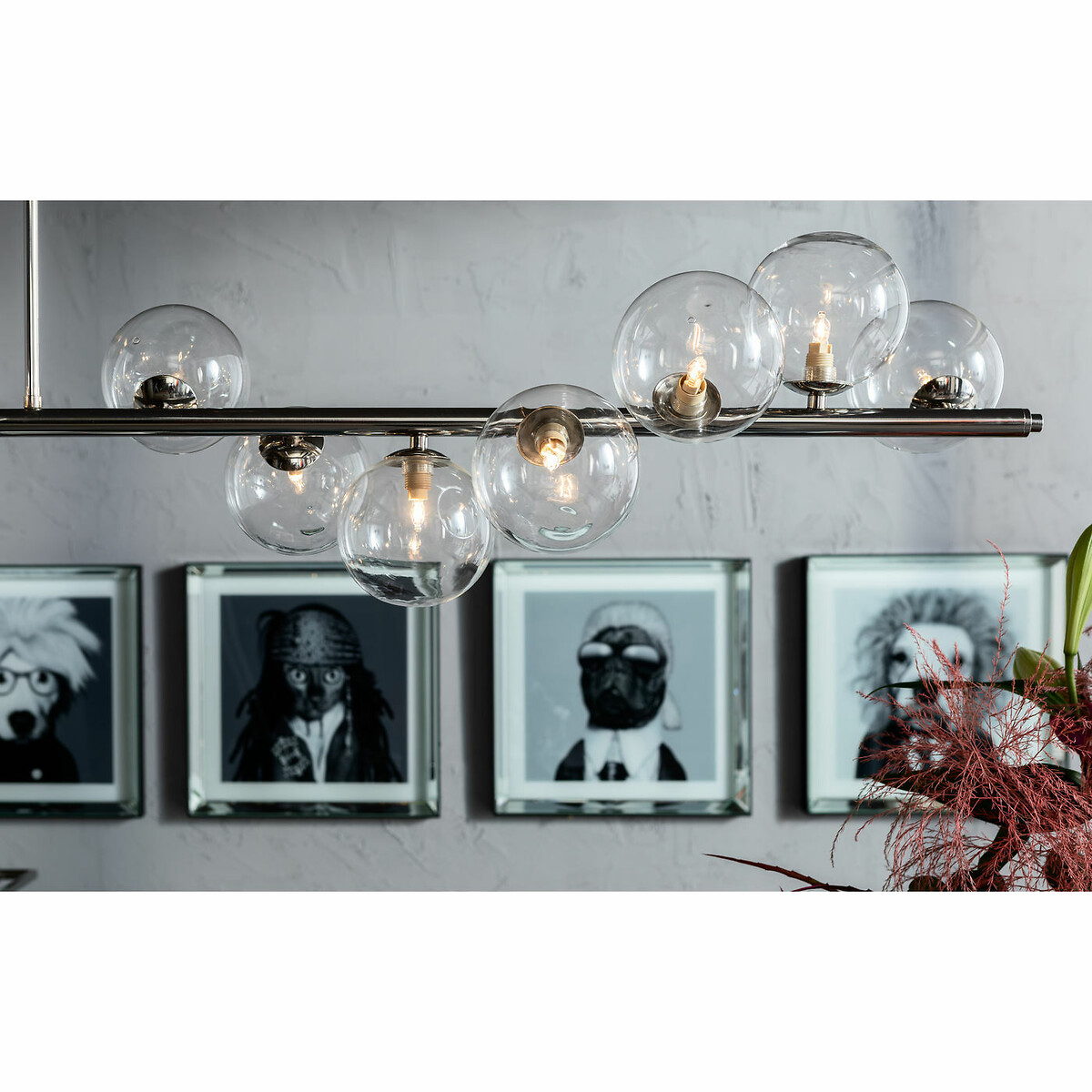 Hängeleuchte Scala Balls Chrome 150cm silberfarben, KARE DESIGN