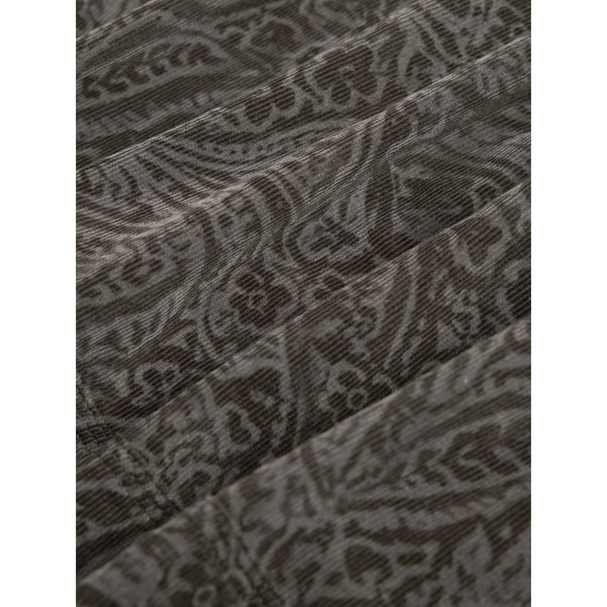Robe courte manches longues en velours côtelé motif cachemire vert kaki, NEXT