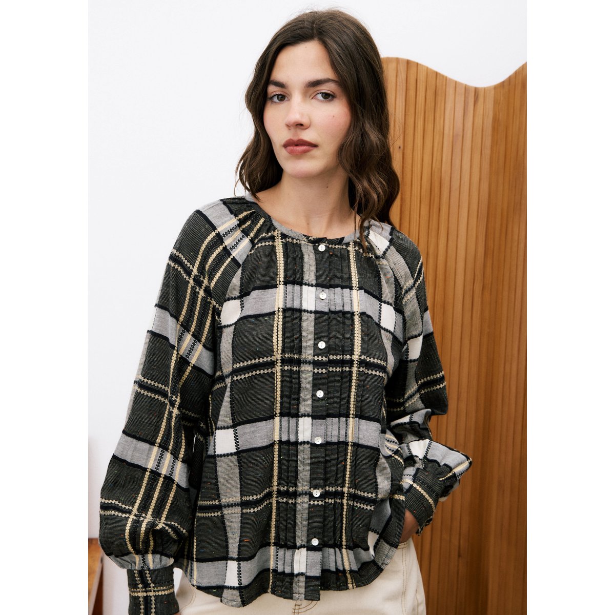 Chemise en coton KORAT noir, FRNCH
