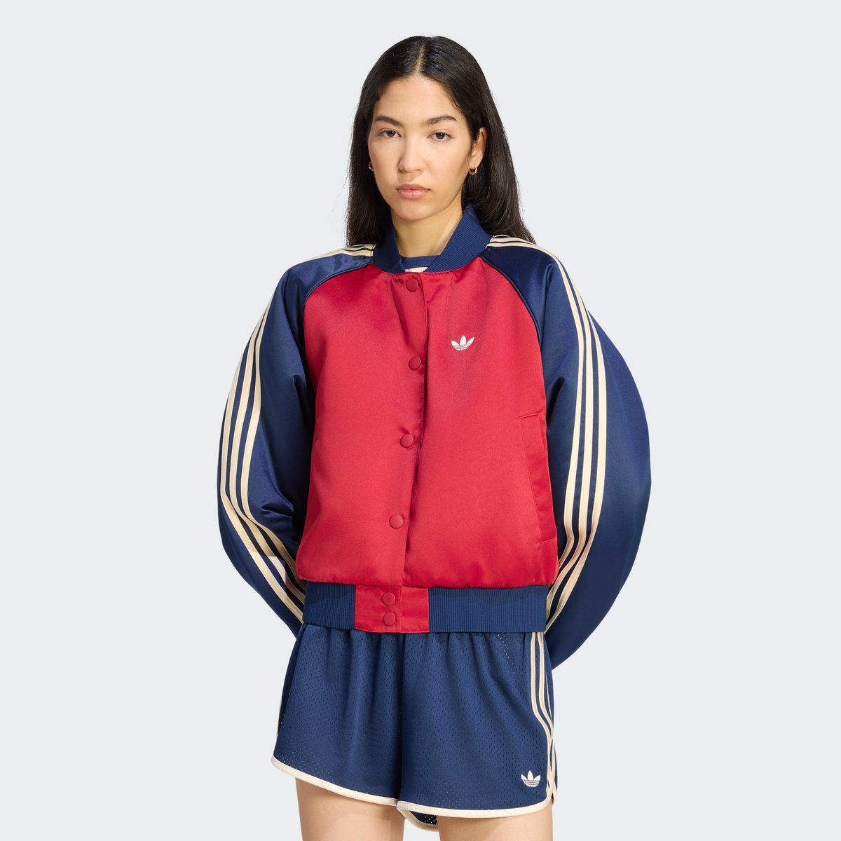 Blouson Aviateur Satin Sst Blouson Aviateur Satin Sst team victory red / night indigo / warm vanilla, adidas Originals
