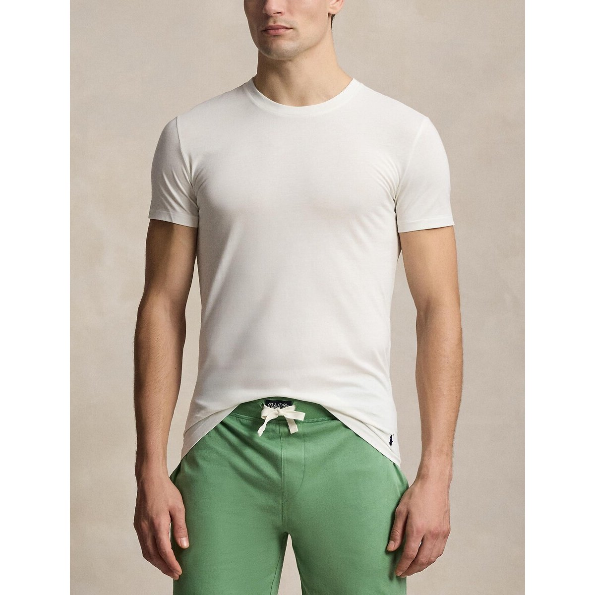 3er-Set taillierte Rundhals-Unterhemden beige + cremefarben + weiss, POLO RALPH LAUREN