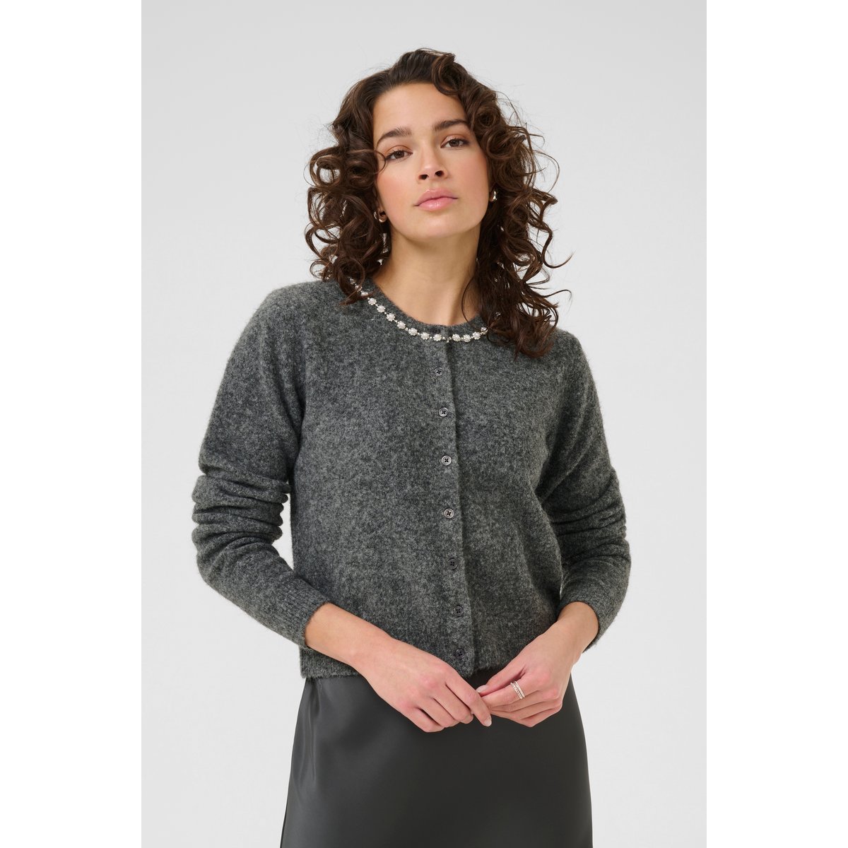 Cardigan à tricot gris grey melange, KAFFE