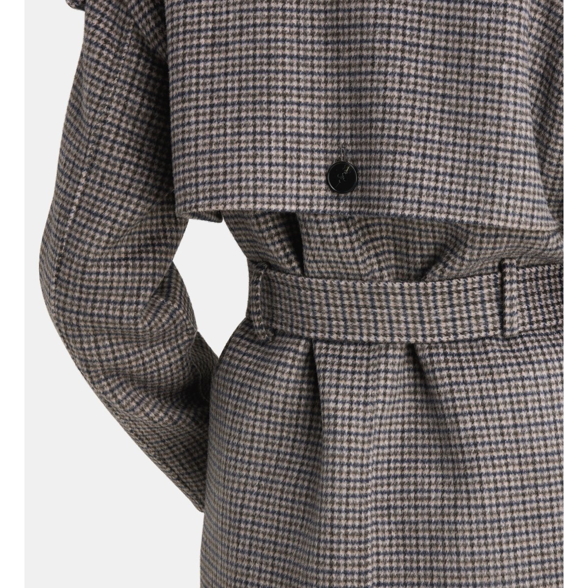 Manteau droit long levanio kro double face bleu et multicolore, JODHPUR