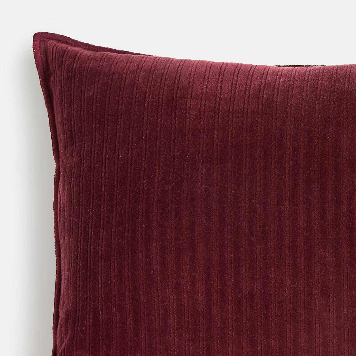 Housse de coussin rectangulaire, en velours ciselé, MILO prune, LA REDOUTE INTERIEURS