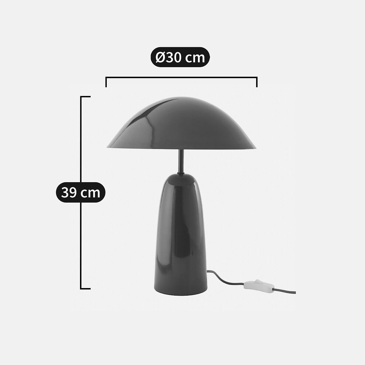 Lampe champignon à poser, en métal fer, MERRO vert, LA REDOUTE INTERIEURS