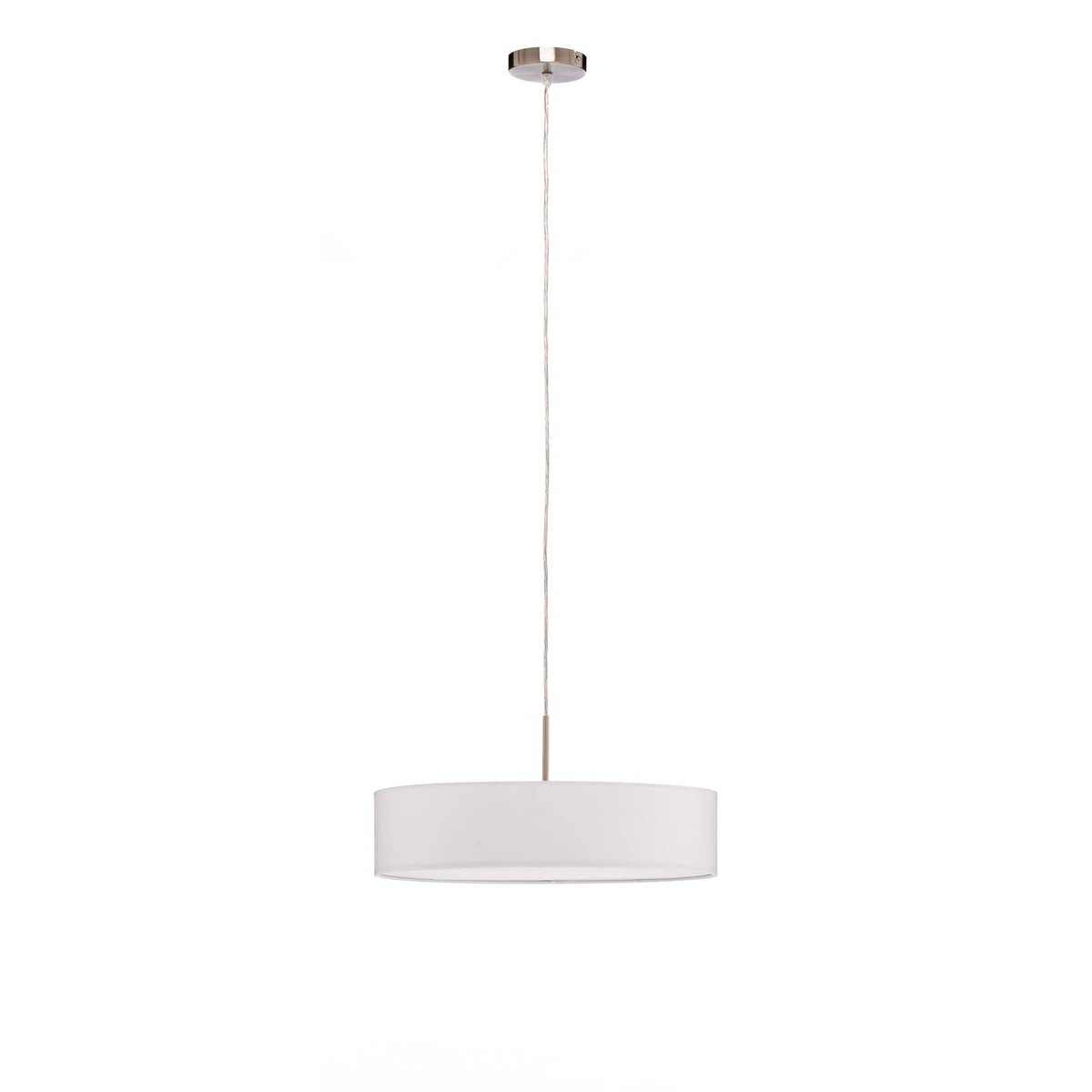 Suspension en textile moderne, Sebatin blanc, nickel mat, LINDBY