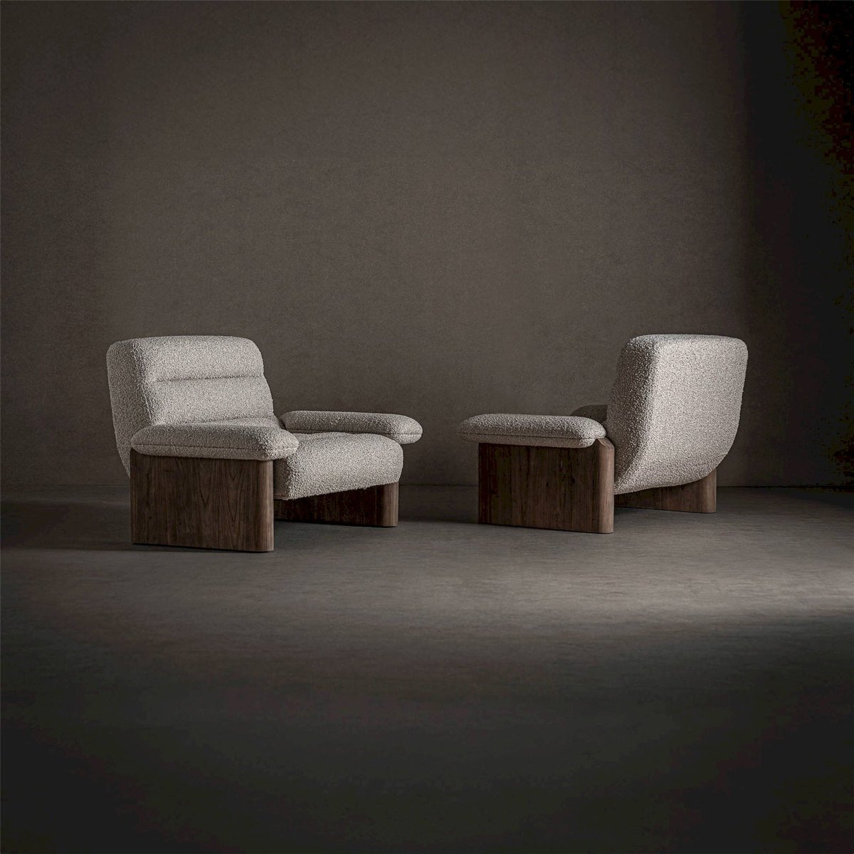 Fauteuil en jacquard, Finition bois vieilli marron vieilli et beige naturel, RECOLLECTION