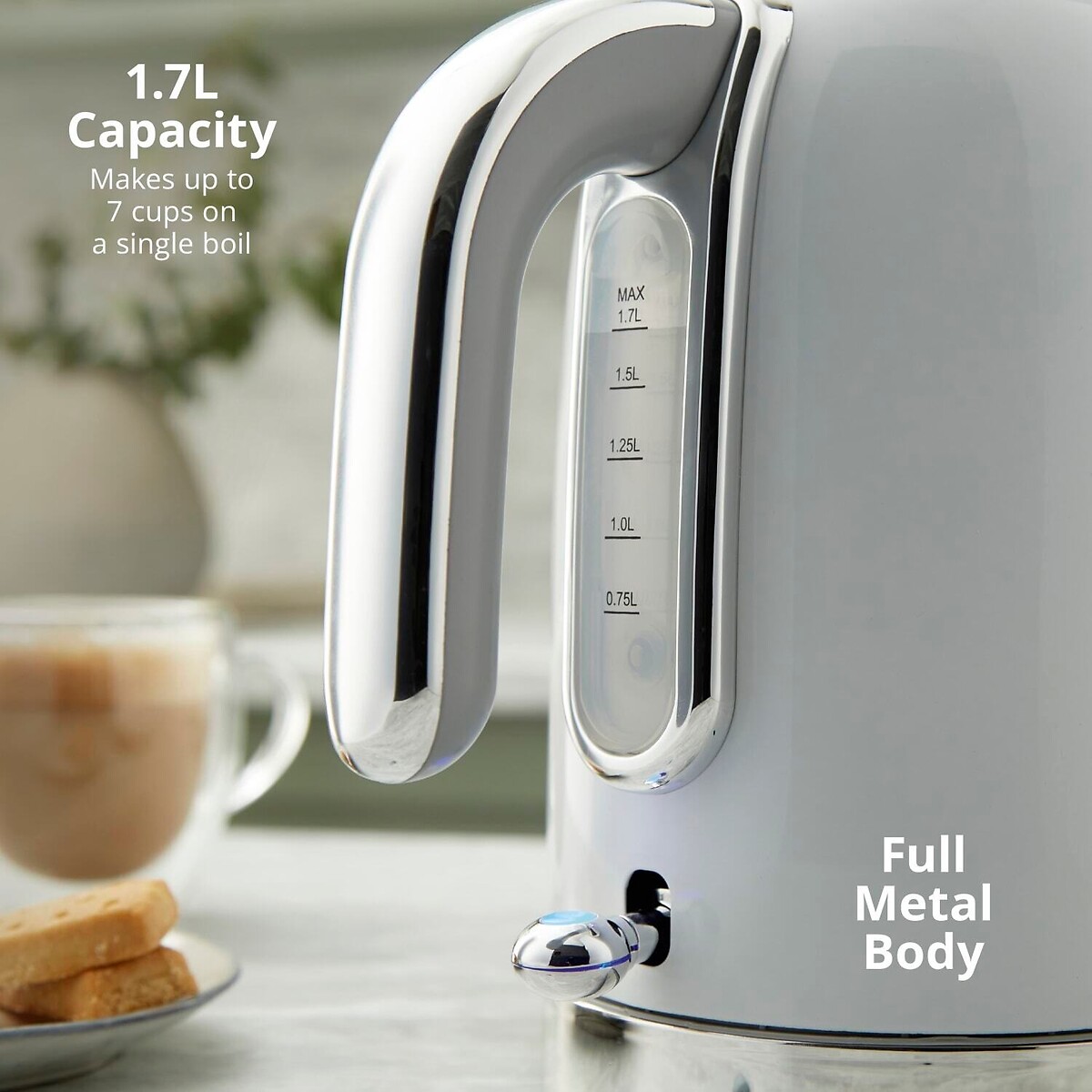 Solace 1.7L Stainless Steel Jug Kettle white, SWAN