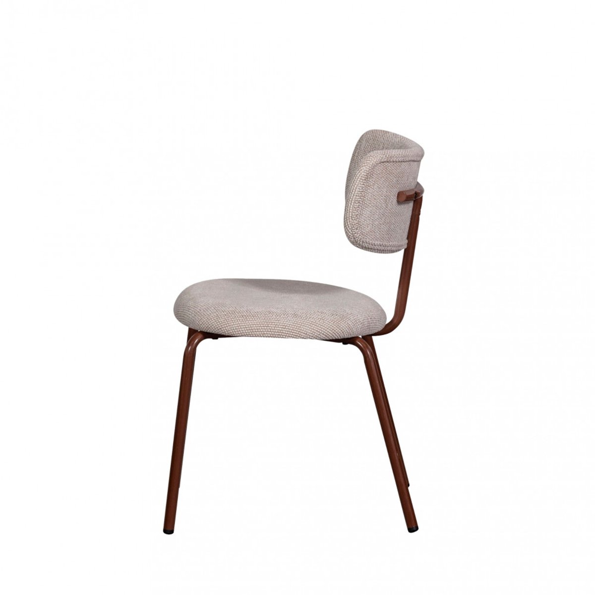 Lot de 2 chaises en tissu et pieds marron- TRAVIS beige, WOOOD