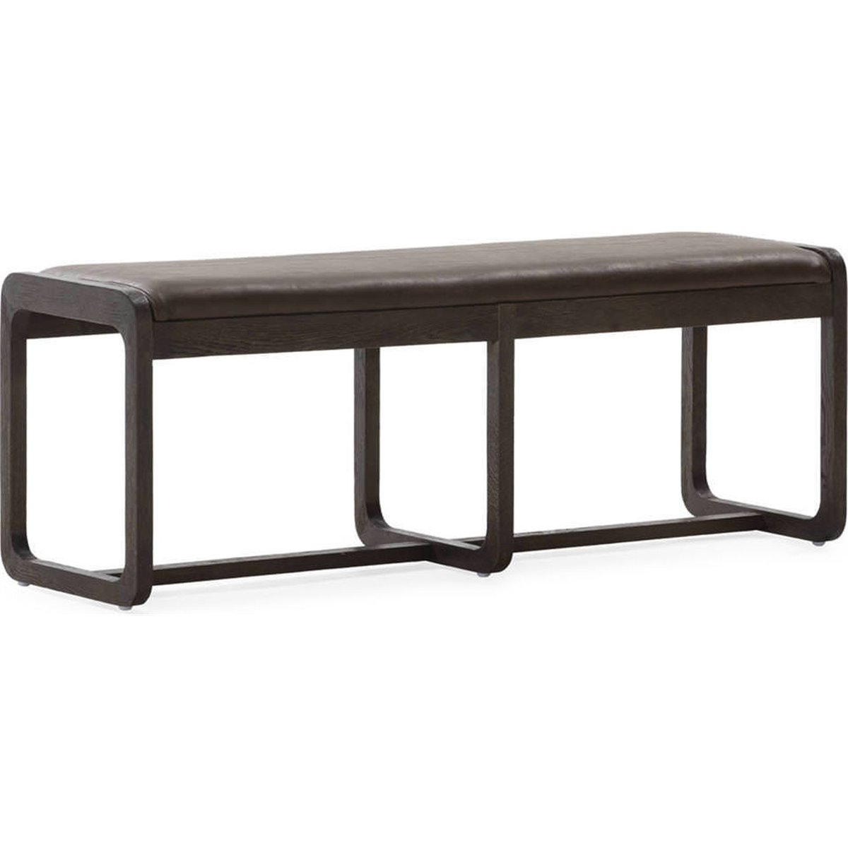 Banc capitonné en bois d'orme brun, RECOLLECTION