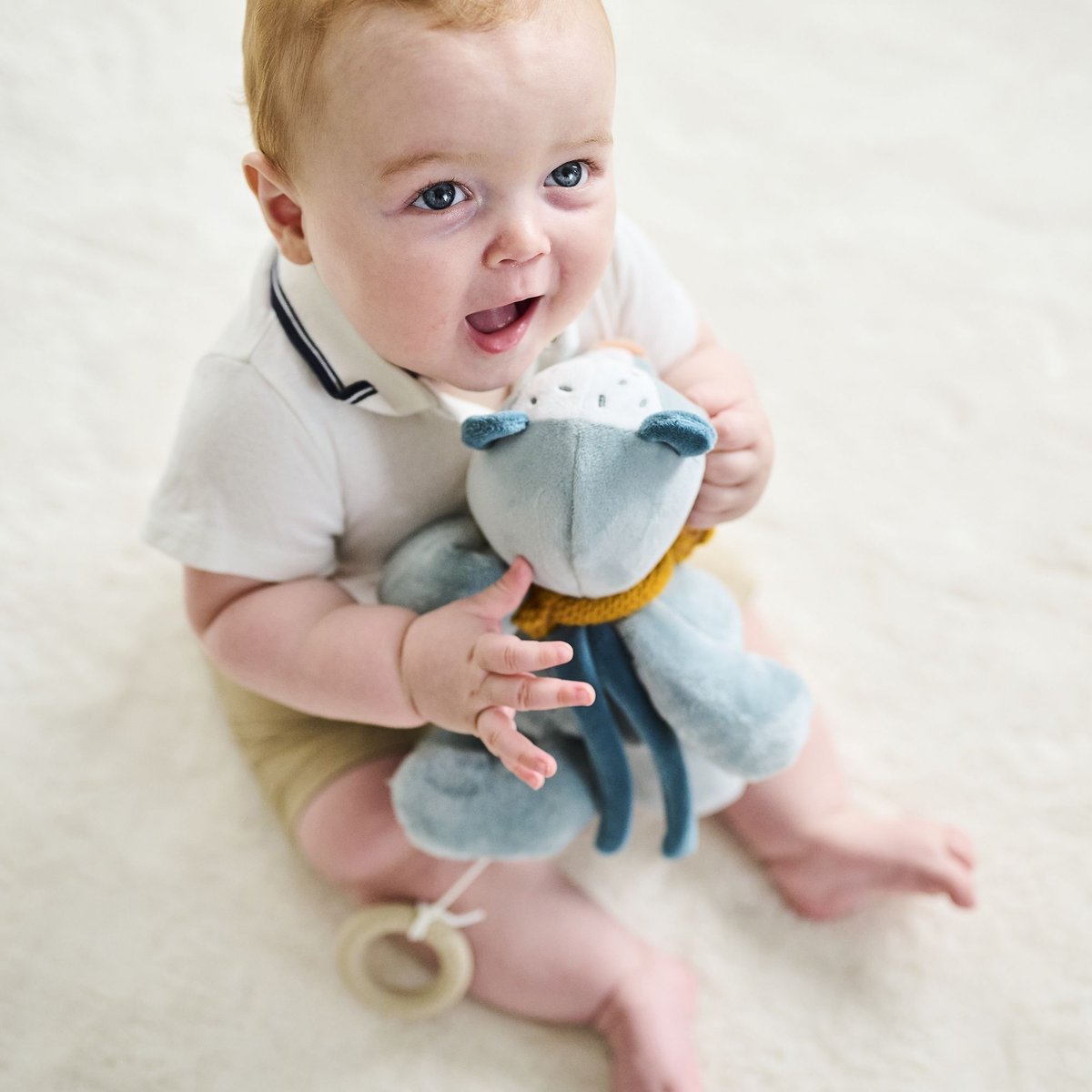 Peluche Musicale Léo l'âne bleu, NATTOU