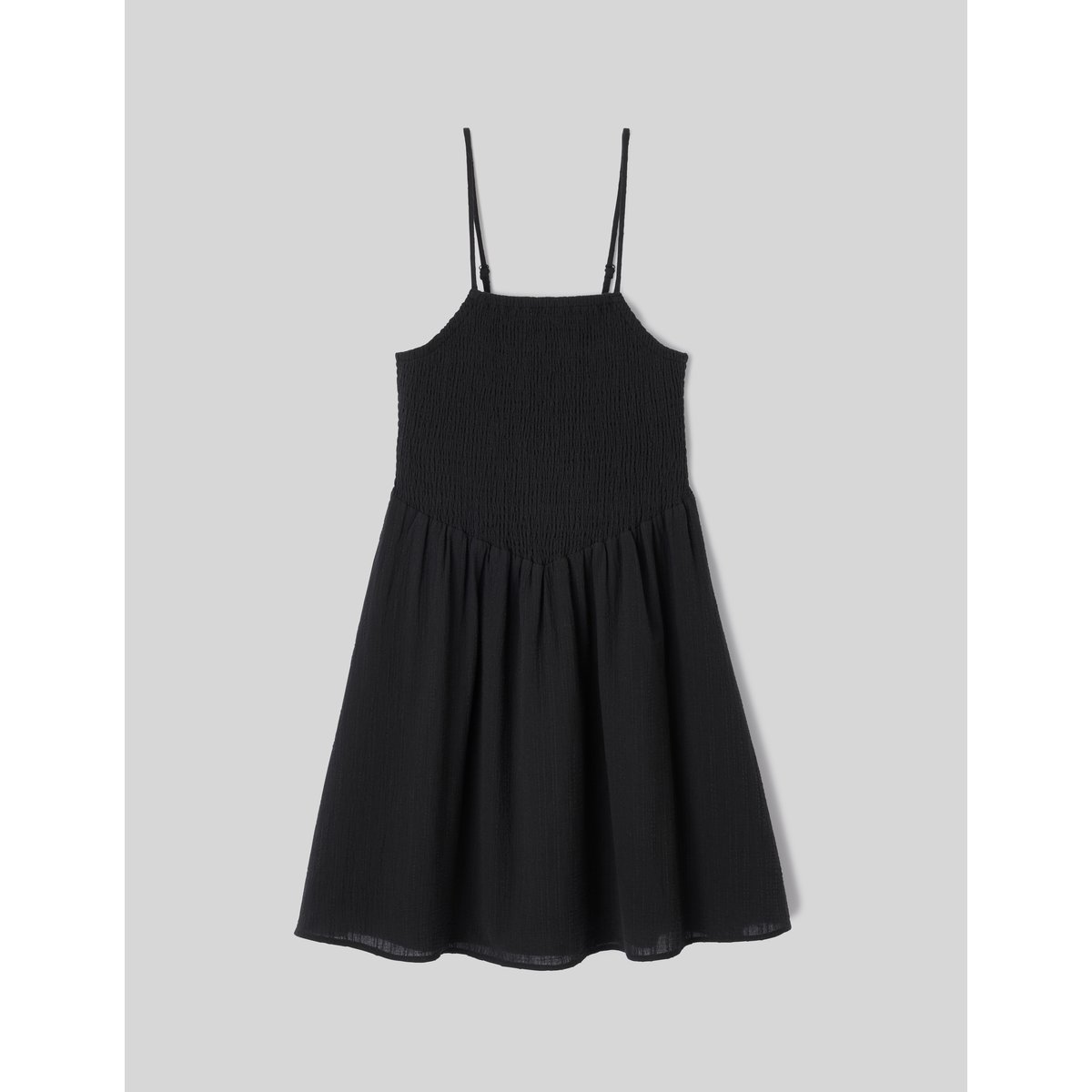 Robe courte smockée noir, BZB