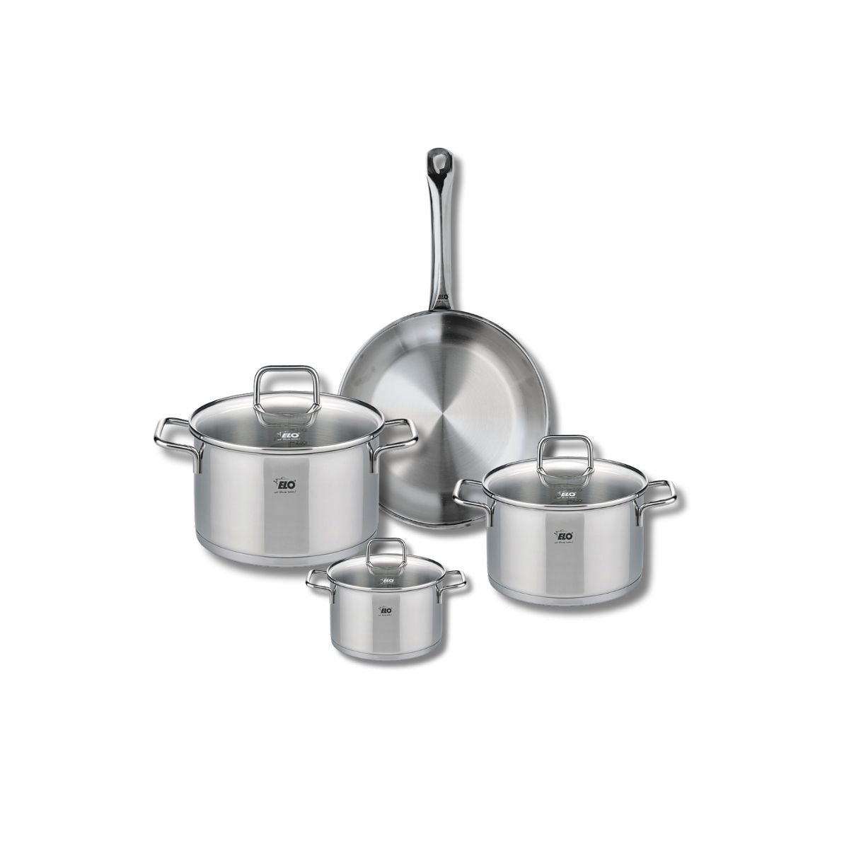 Batterie 1 poêle 24cm + 3 faitouts 12/16/20cm PROFI CITRIN gris, ELO