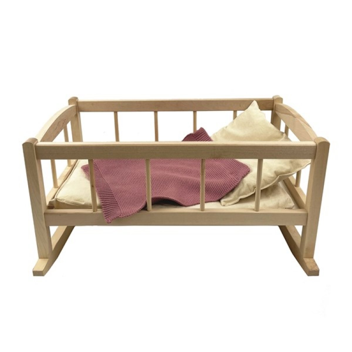 Berceau en bois avec couverture tricot beige, EGMONT TOYS