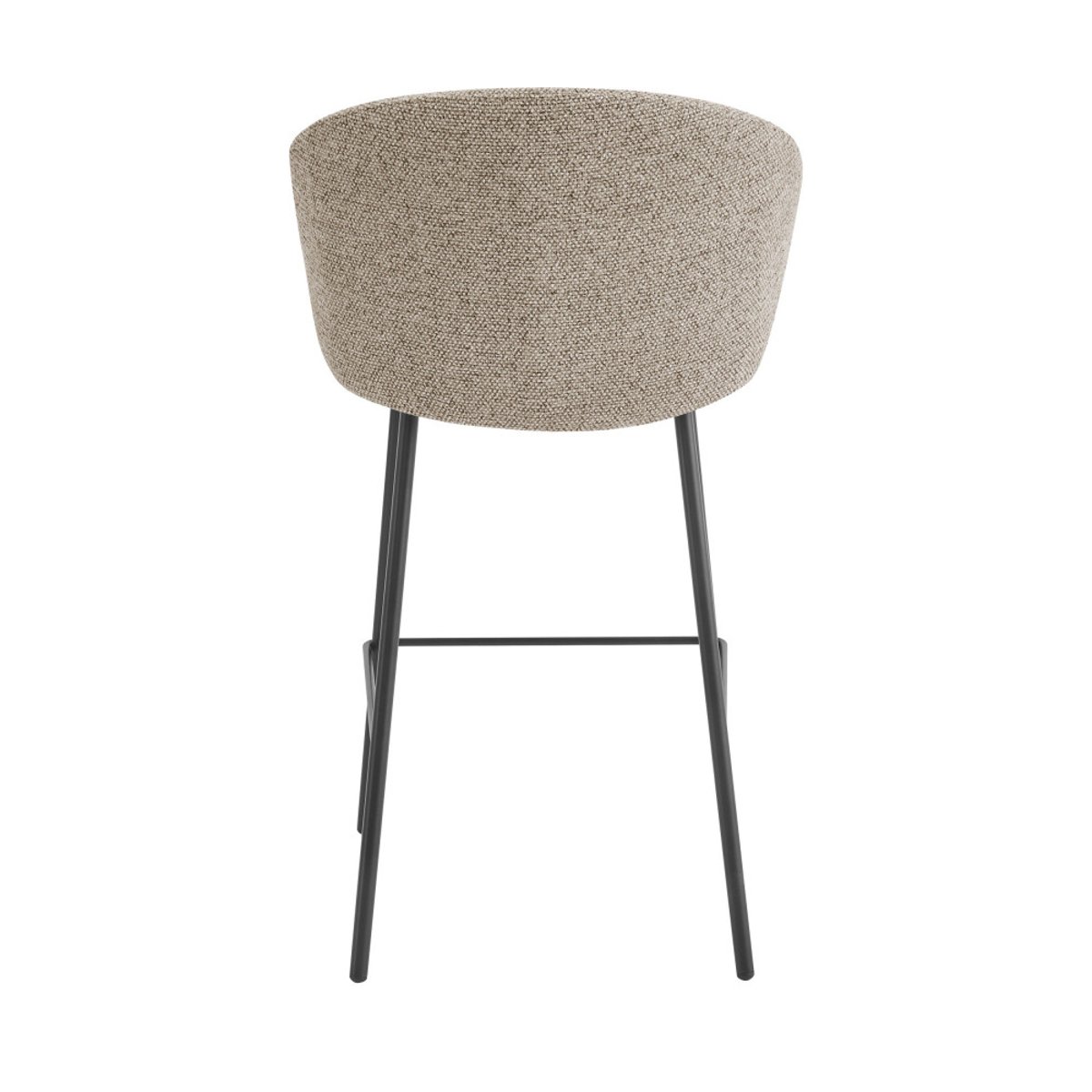 Lot de 2 tabourets de bar en tissu et métal H66cm- VALOM marron chiné, DRAWER