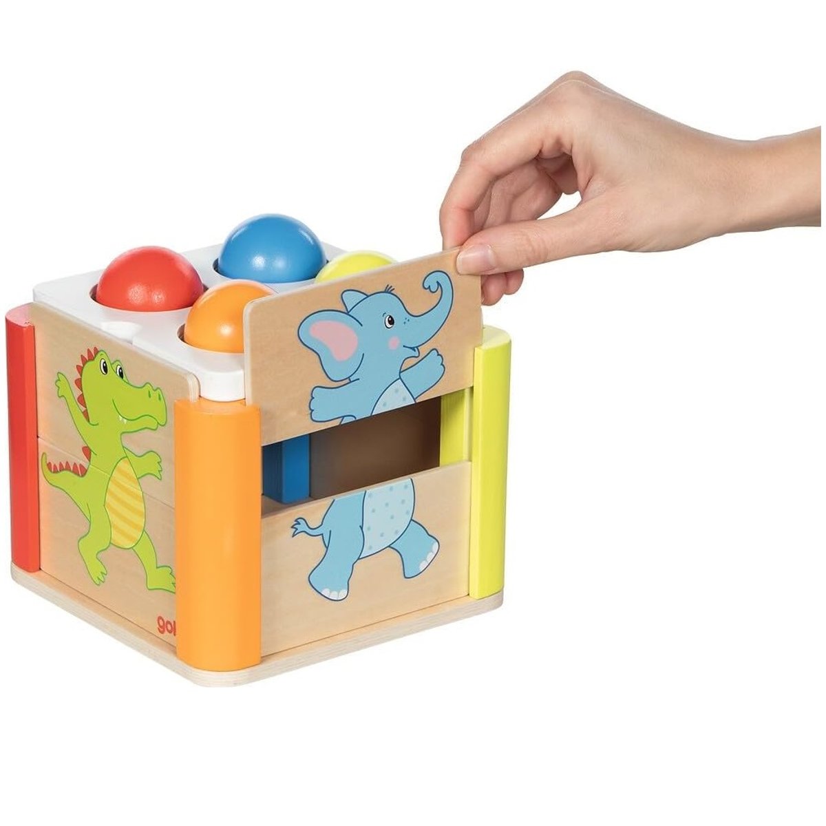 Jeu de maillet arc en ciel beige, GOKI