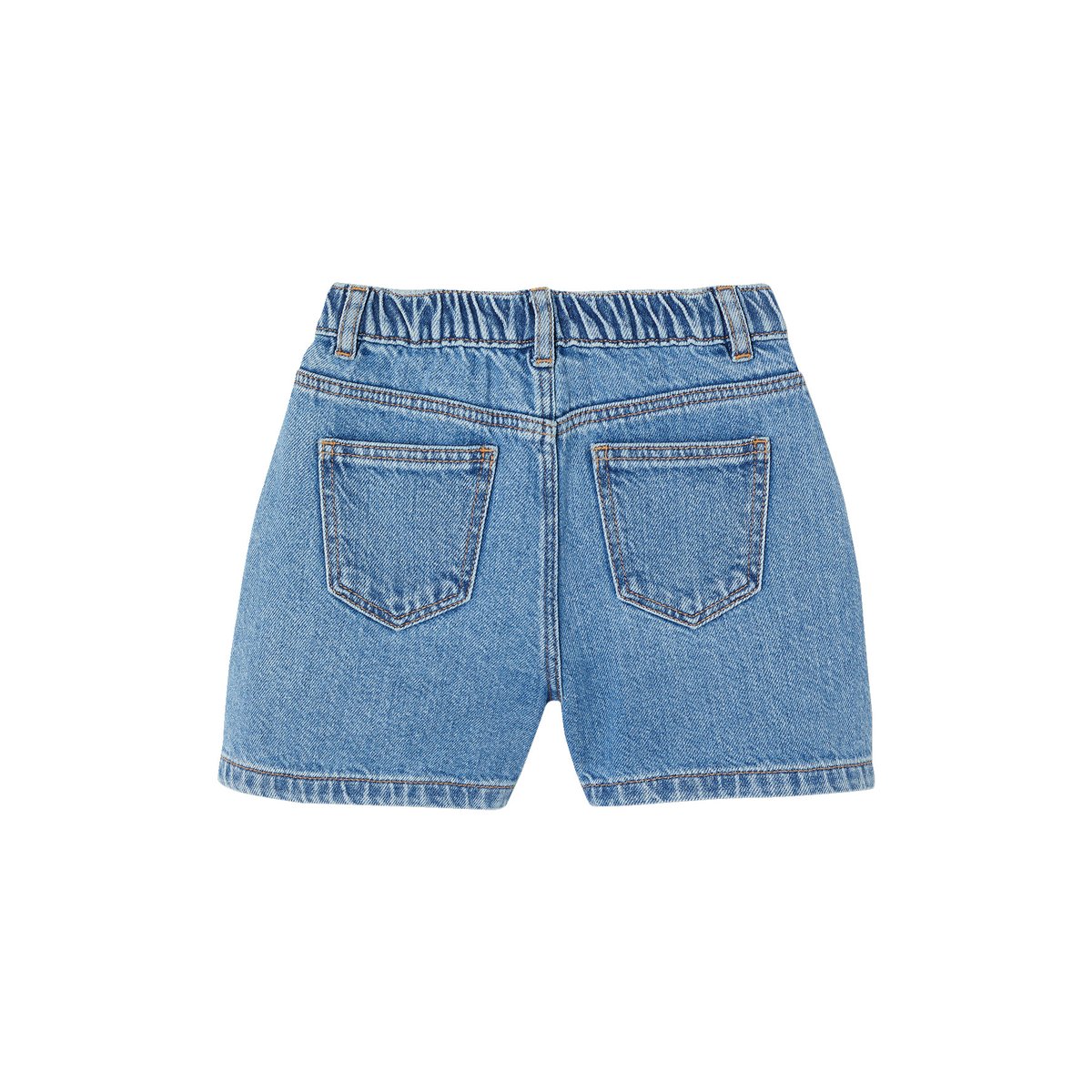 Short brodé bleu moyen, VERTBAUDET