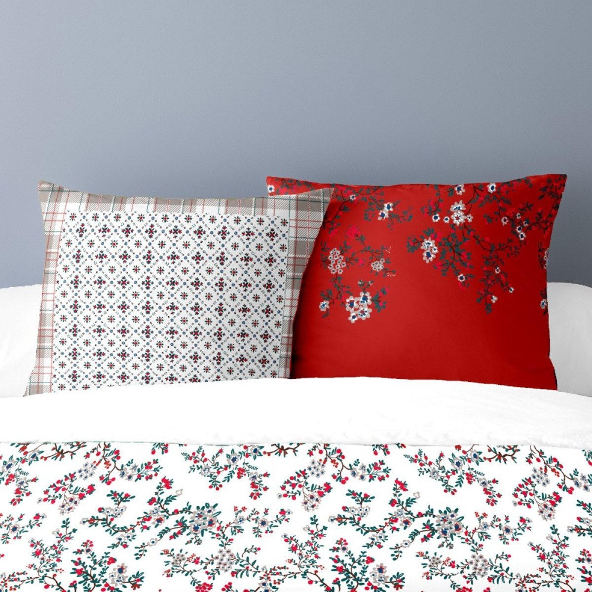 Housse de couette 200x200 + 2 taies flanelle 100% coton blanc, DECORATIE