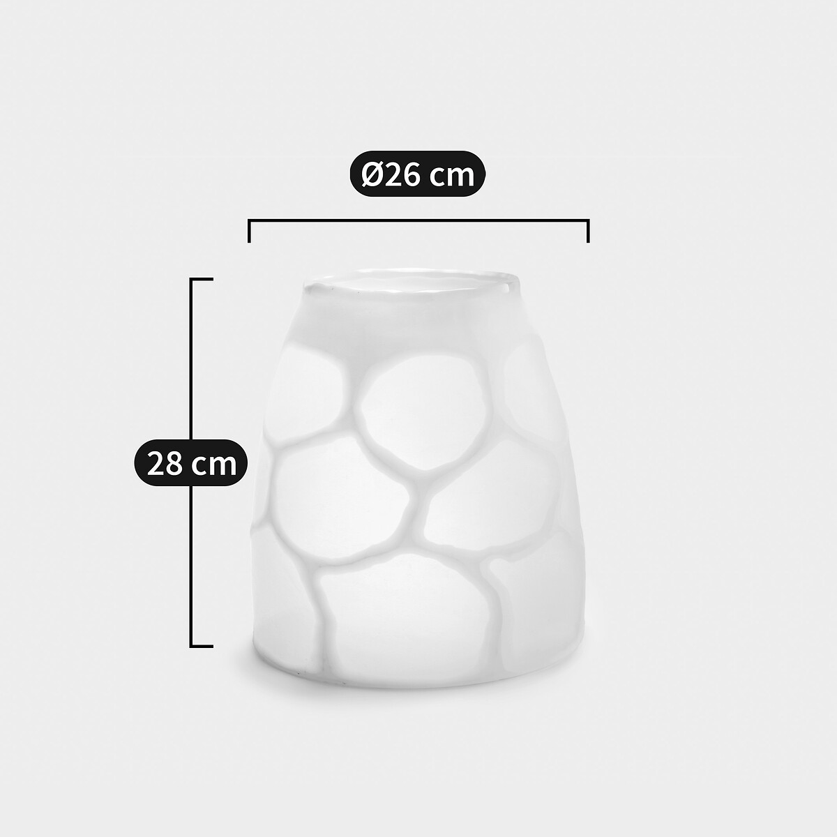 Arca Frosted Glass Vase, H28cm white, AM.PM