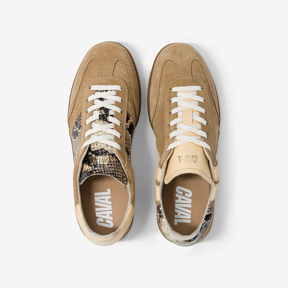 Baskets en cuir camel, CAVAL