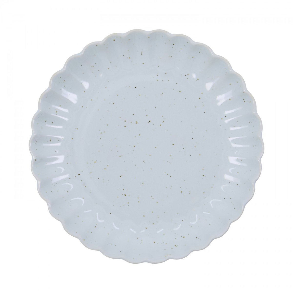 Assiette en grès Scallop dia 20 cm bleu clair, HOUSE DOCTOR