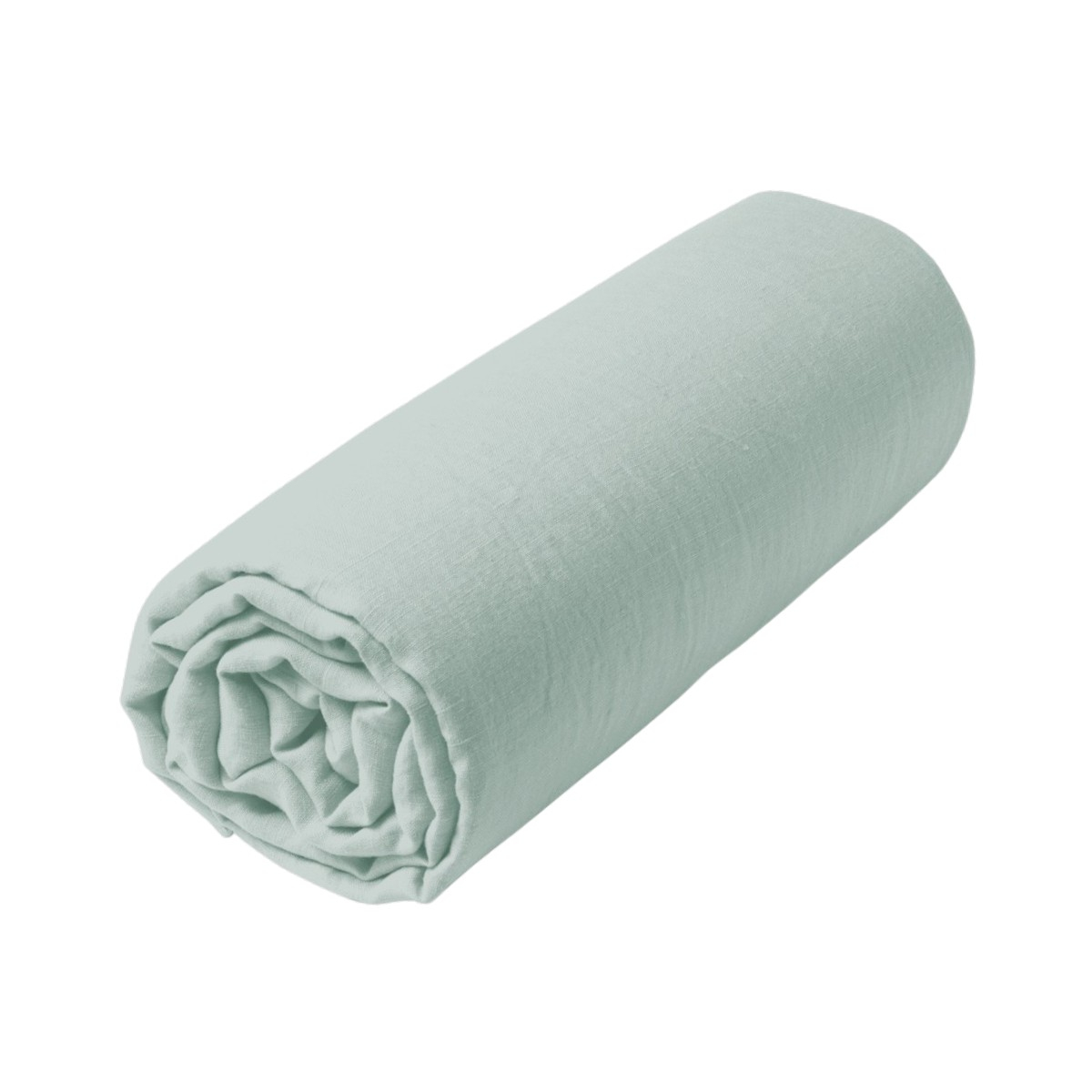 Drap Housse Uni   - LIN LAVE blanc, TRADITION DES VOSGES