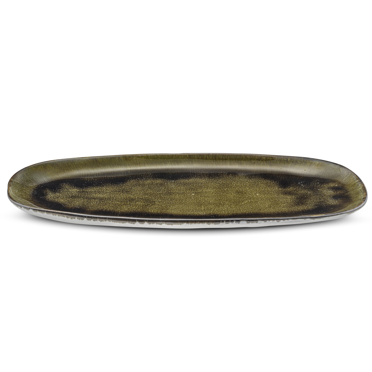 Plat long grand modèle 35.5 cm (lot de 2) - vert olive, MEDARD DE NOBLAT