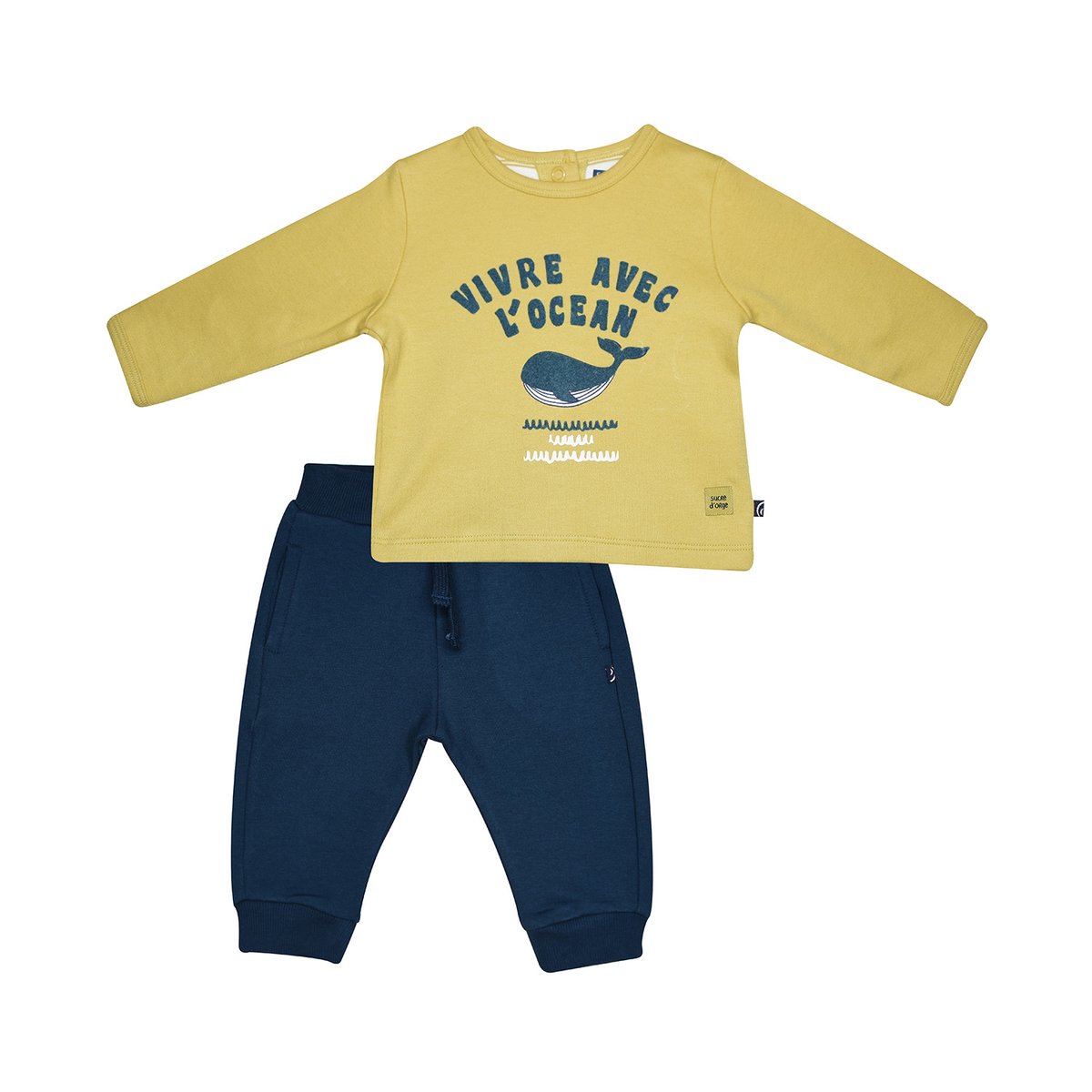 Tshirt pantalon merlin maille bebe jaune, SUCRE D'ORGE
