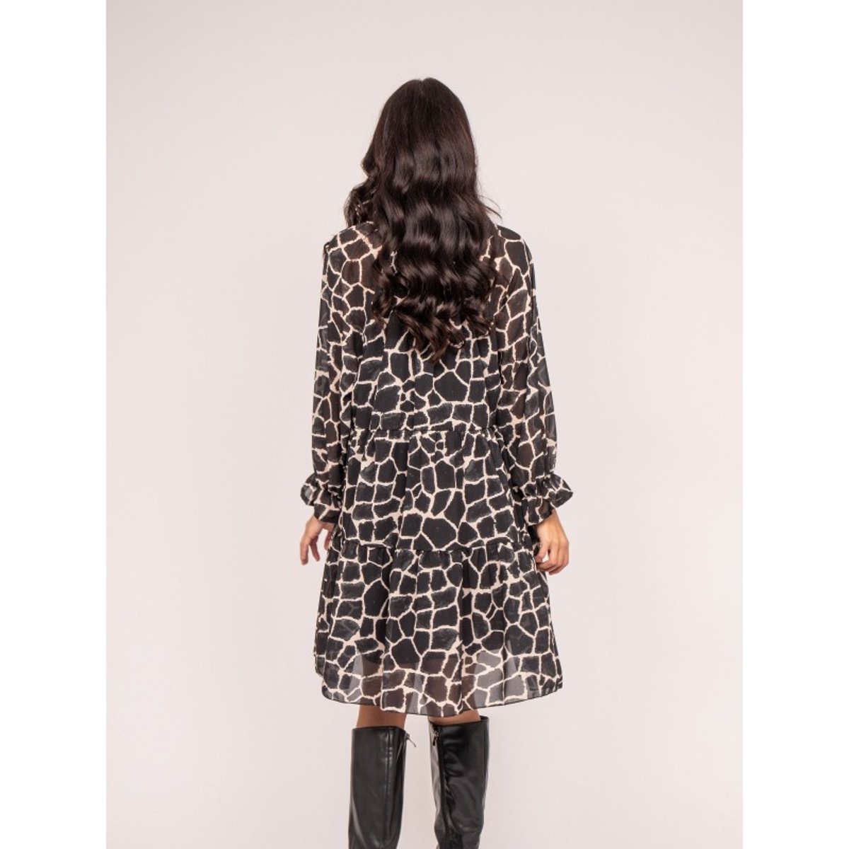 Robe Courte Motifs Ifer noir, DONA LISA