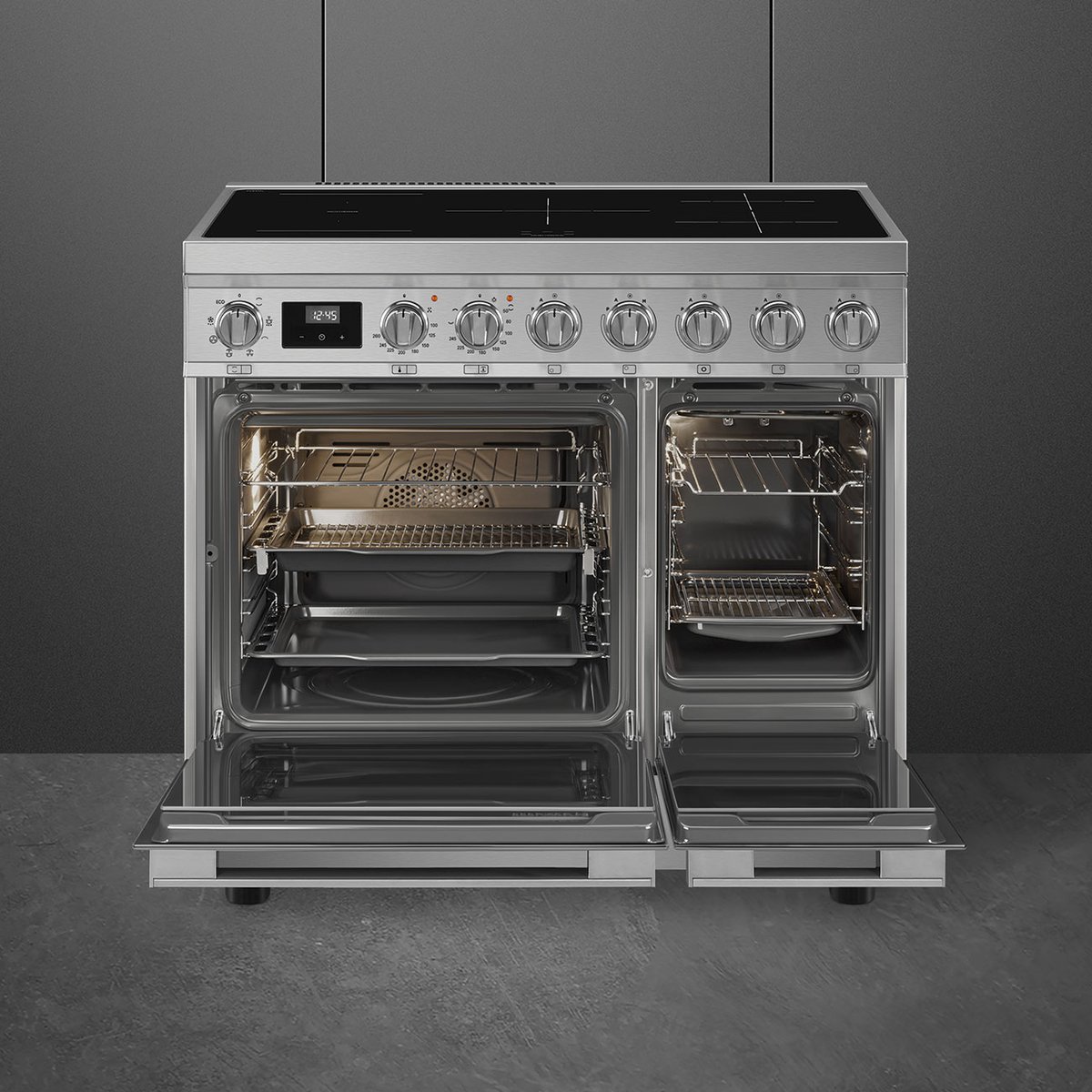 Piano de cuisson induction 5 feux 90 cm CPF92IM inox satiné, SMEG