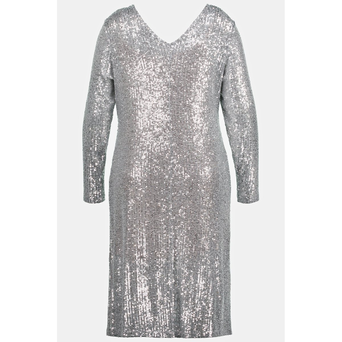 Robe à sequins, taille drapée argent, ULLA POPKEN