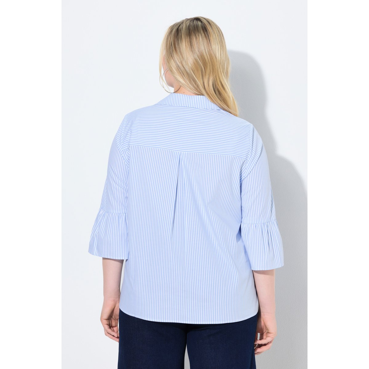 Chemisier à rayures, coupe évasée bleu clair, ULLA POPKEN