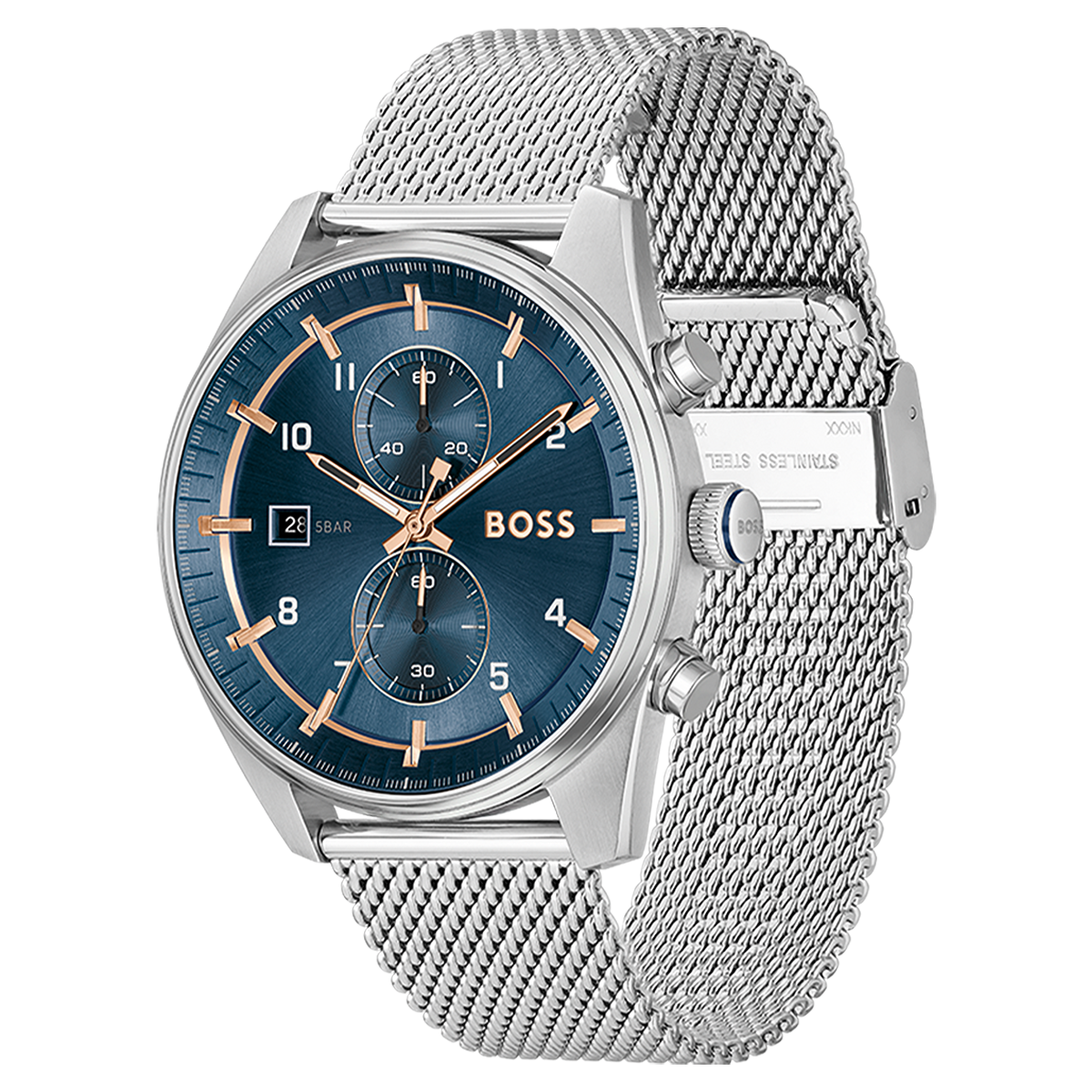 Montre Analogique SKYTRAVELLER argenté bleu argenté, BOSS