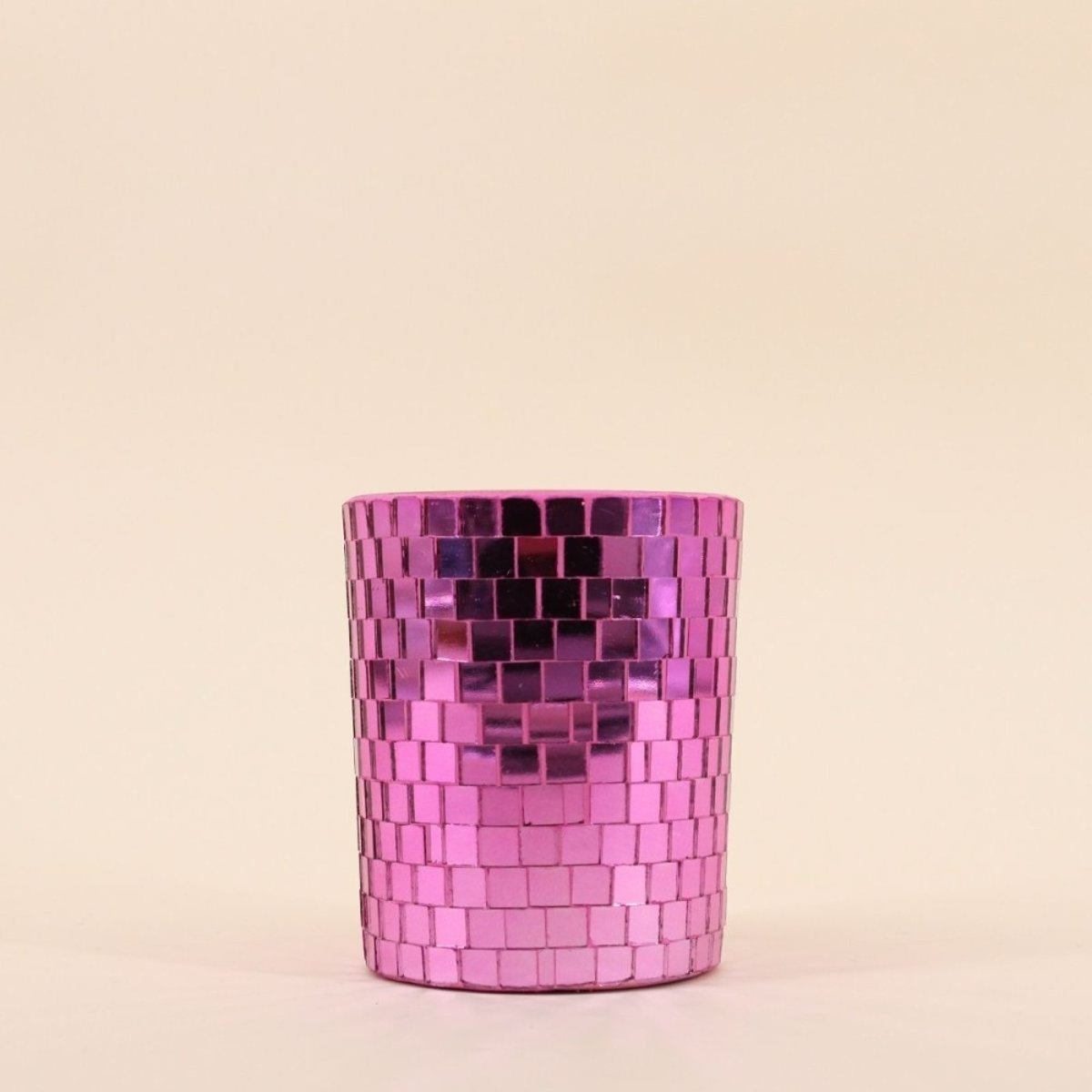 Bougie parfumée verre à facettes violette miroir 510g violet, ORNAMI