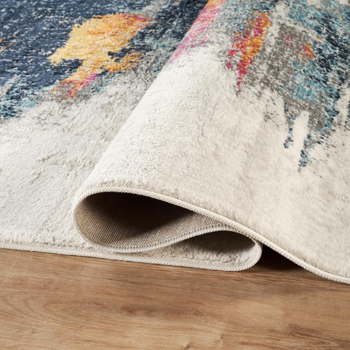 Tapis art abstrait - LYN3 DESI Couleurs vives bleu, rose, multicolore, UN AMOUR DE TAPIS