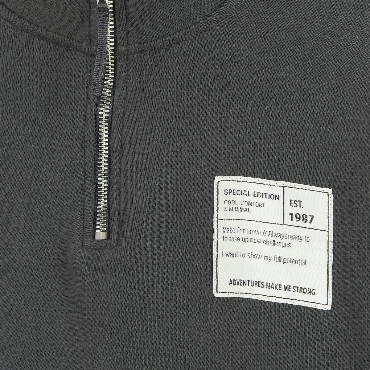 Ensemble 2 pièces, sweat col camionneur et pantalon de jogging, en molleton noir, LA REDOUTE COLLECTIONS